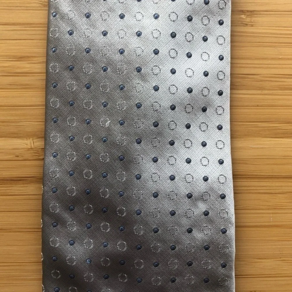 DKNY Silk Tie In Light Silver/Grey
